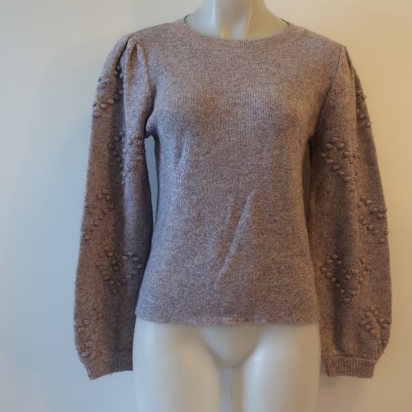 Splendid Sweaters - Womens Splendid Lavender Cotton Wool Cashmere Blend Popcorn Sleeve Sweater S *